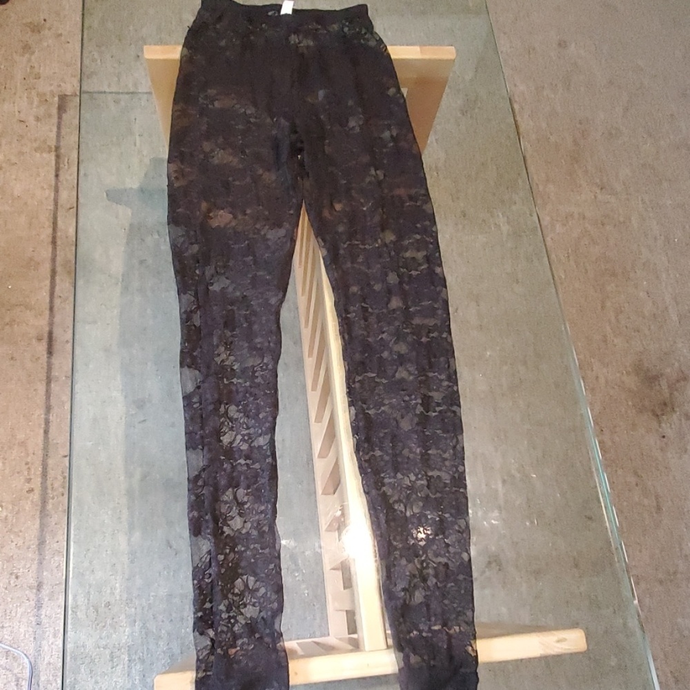 Black lace leggings